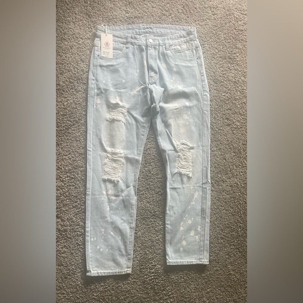 Men’s slim fit distressed denim jeans size 36/32